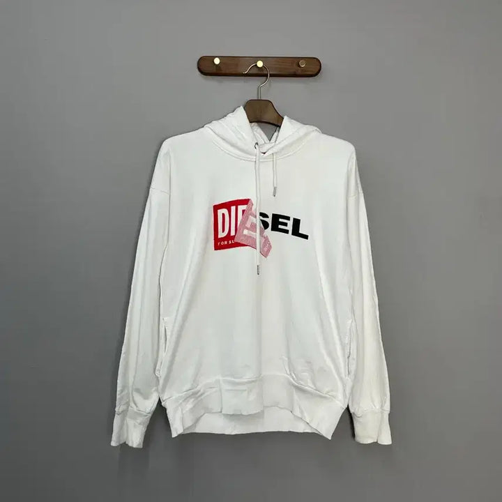 [BUNJANG] Diesel Big Logo White Hoodie / 디젤 빅로고 화이트 후드티 H2047