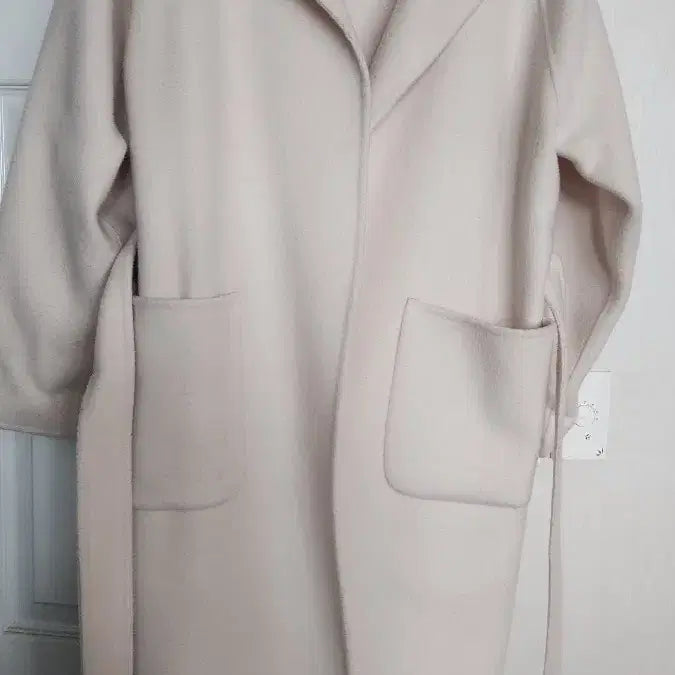[BUNJANG] Handmade Long Coat - Ivory / 핸드메이드 롱코트 ㅡ 카라포인트 뒷태포인트