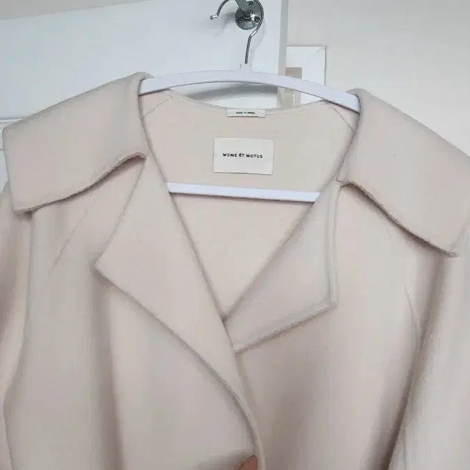 [BUNJANG] Handmade Long Coat - Ivory / 핸드메이드 롱코트 ㅡ 카라포인트 뒷태포인트