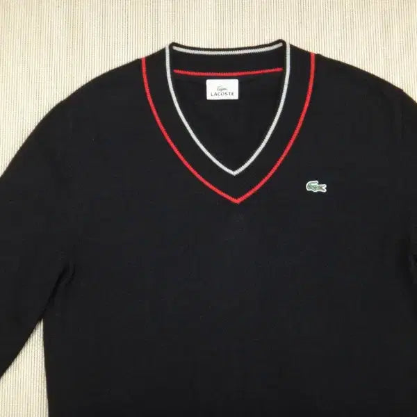 [BUNJANG] Lacoste Men's V-Neck Wool Knit Sweater / (M/95) 라코스테 LACOSTE 남성 브이넥 울 니트