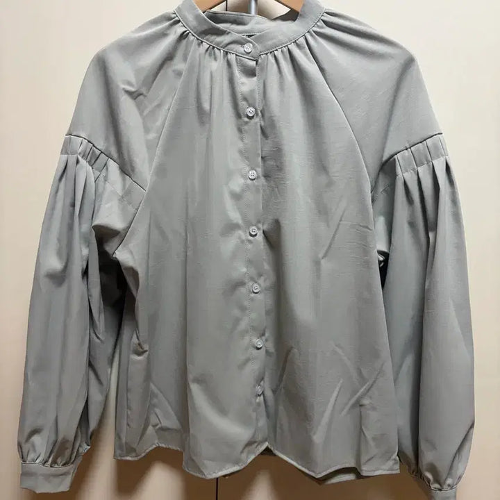 [BUNJANG] Gray Puff Sleeve Blouse / 여성 빅사이즈 회색 퍼프 블라우스