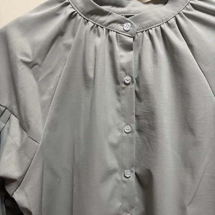 [BUNJANG] Gray Puff Sleeve Blouse / 여성 빅사이즈 회색 퍼프 블라우스