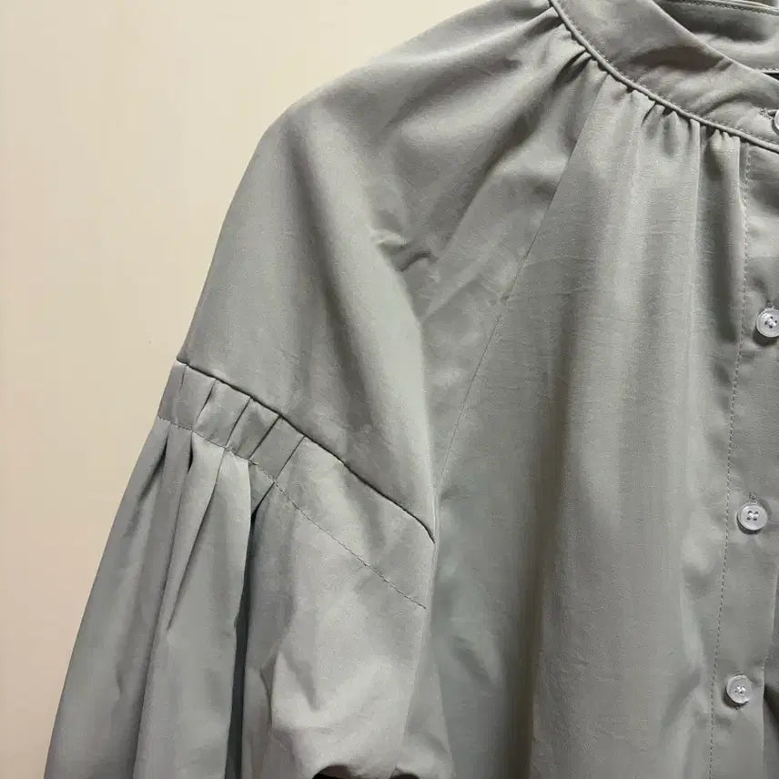 [BUNJANG] Gray Puff Sleeve Blouse / 여성 빅사이즈 회색 퍼프 블라우스