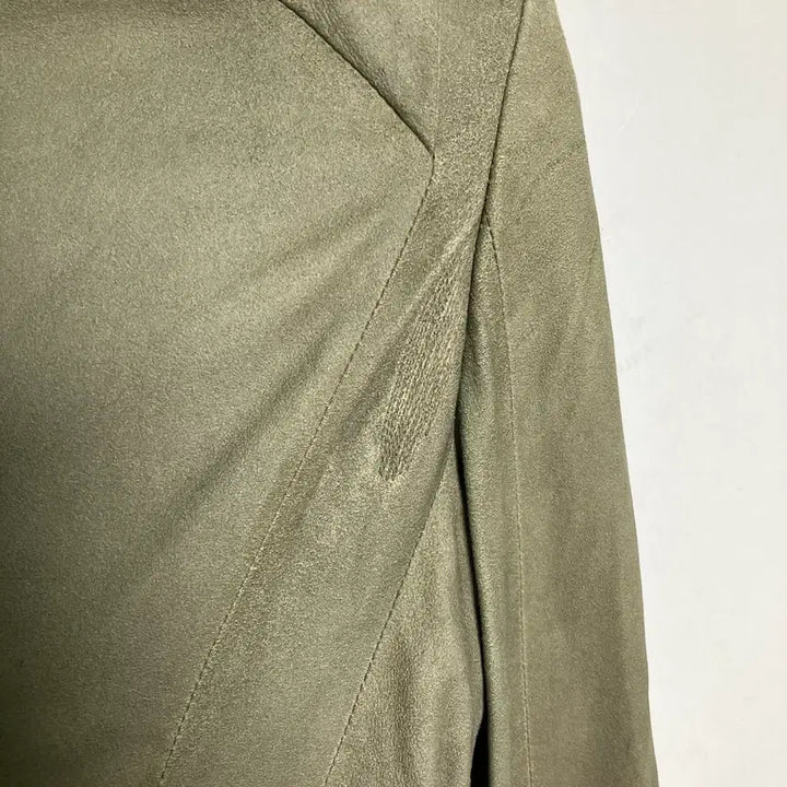 [BUNJANG] System Diagonal Zipper Drape Leather Jacket / 시스템 사선 지퍼 드레이프 가죽 자켓