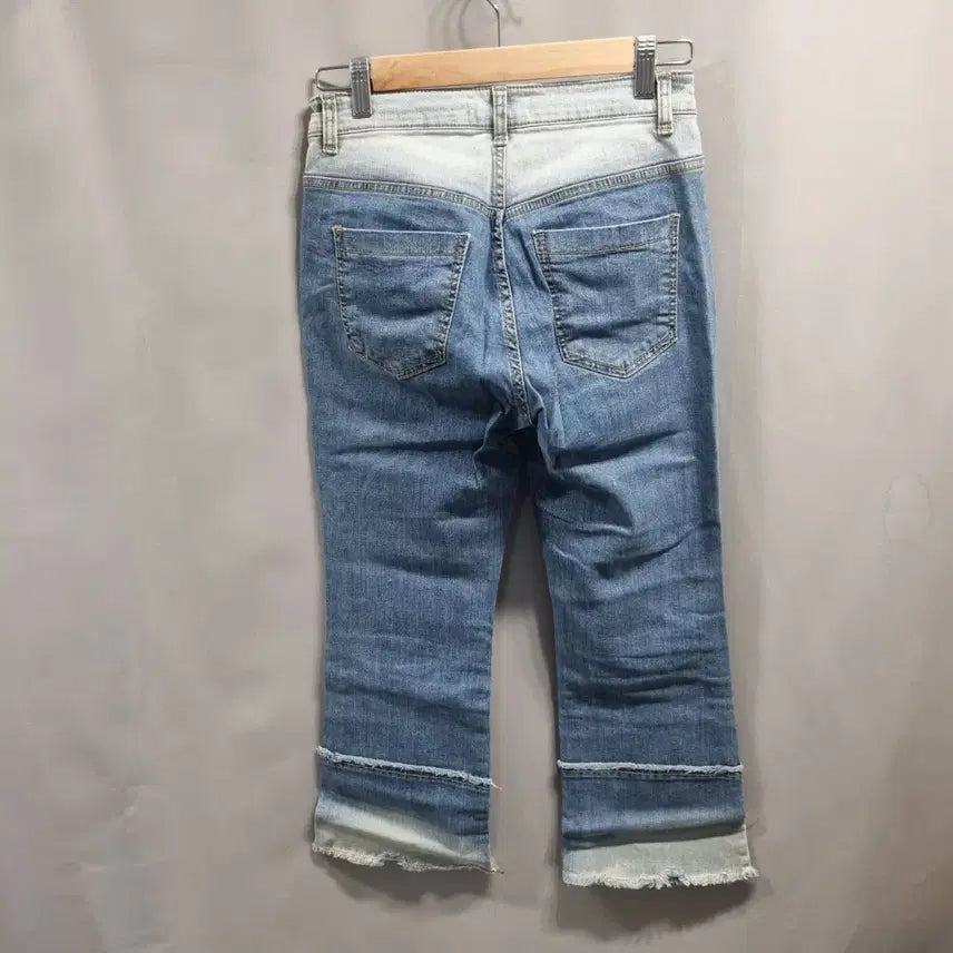 [BUNJANG] FLOW Roll-up Fringe Denim Jeans M / FLOW 롤업 프린지 중청 청바지 M