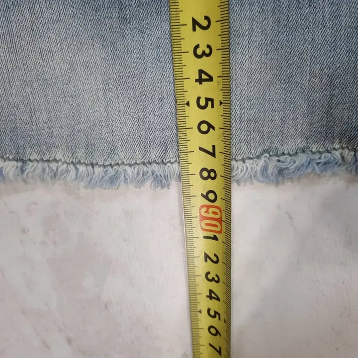 [BUNJANG] FLOW Roll-up Fringe Denim Jeans M / FLOW 롤업 프린지 중청 청바지 M