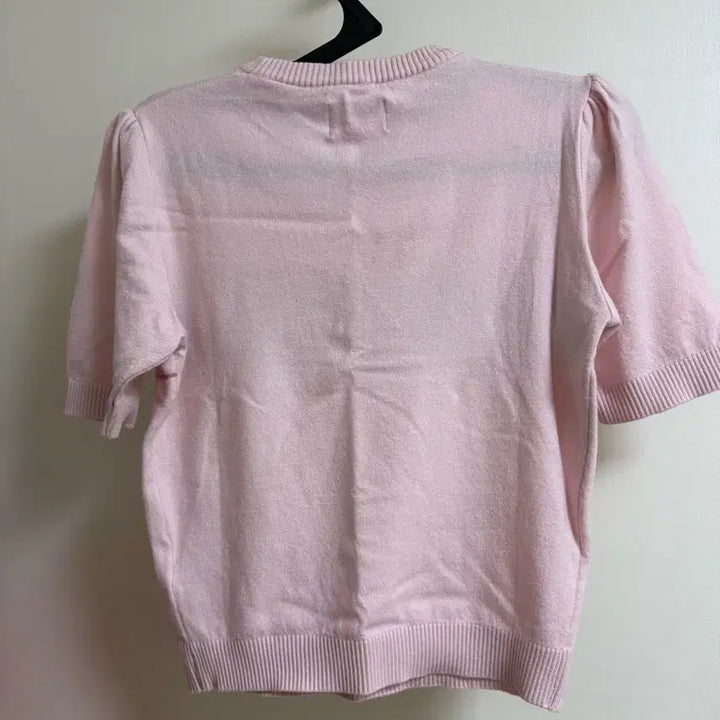 [BUNJANG] SINOON Pink Knit Short Sleeve T-Shirt / 시눈 핑크 니트 반팔