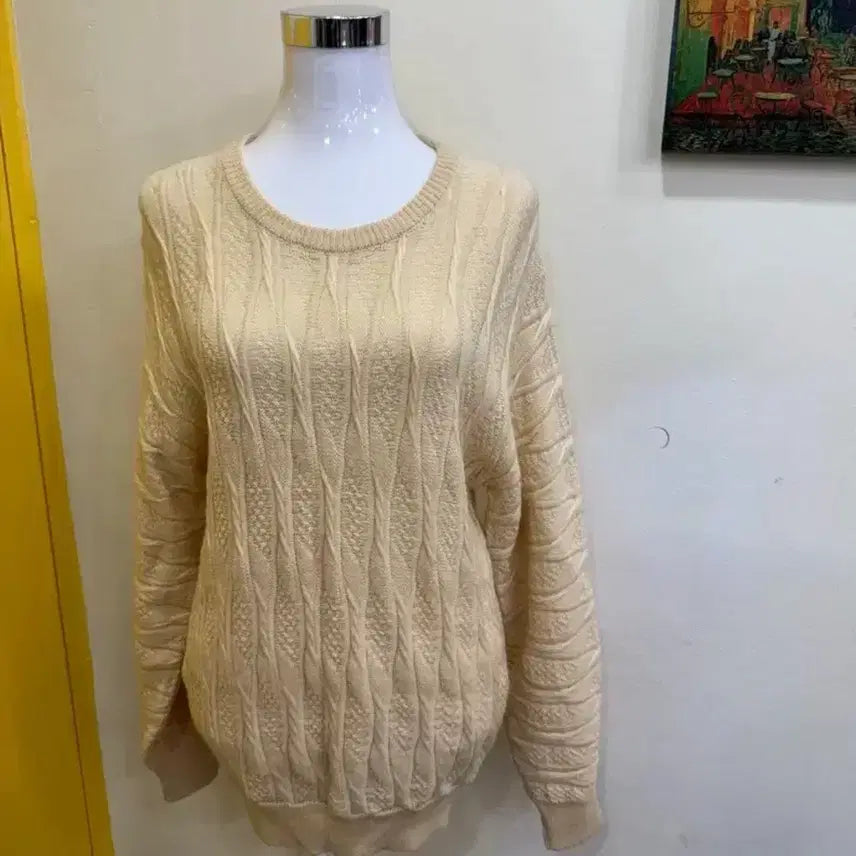 [BUNJANG] VARIZIONI Milano Cable Knit Sweater Ivory M / VARIZIONI 밀라노 케이블 울 니트 아이보리 M/JPN/데일리룩