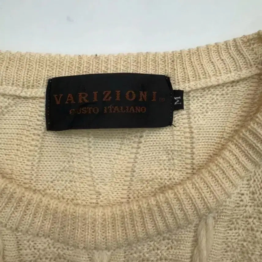 [BUNJANG] VARIZIONI Milano Cable Knit Sweater Ivory M / VARIZIONI 밀라노 케이블 울 니트 아이보리 M/JPN/데일리룩