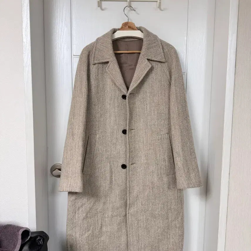 [BUNJANG] T.I FOR MEN Herringbone Wool Coat / 티아이포맨 헤링본 울 발마칸 코트