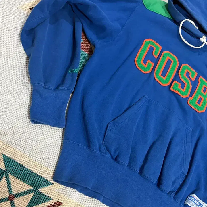 [BUNJANG] Russell x Gerry Cosby Neon Patchwork Hoodie / 90s 러셀 x 개리 코스비 네온 패치워크 후드