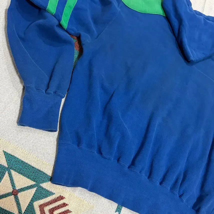 [BUNJANG] Russell x Gerry Cosby Neon Patchwork Hoodie / 90s 러셀 x 개리 코스비 네온 패치워크 후드
