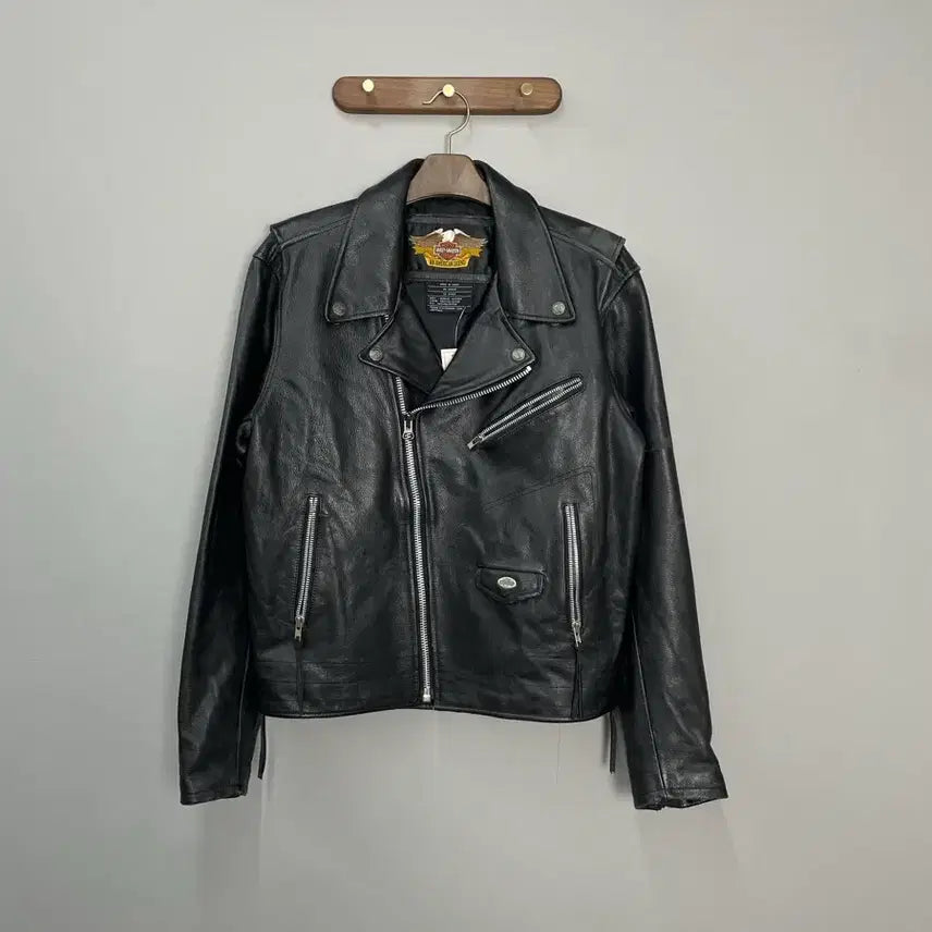 [BUNJANG] Harley Davidson Black Leather Rider Jacket H2049 / 할리 데이비슨 블랙 가죽 라이더 자켓 H2049