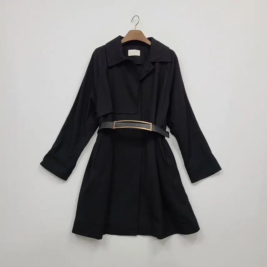 [BUNJANG] Missa Black Belted Dress Coat 2021SS / 미샤 블랙 벨티드 원피스 코트/2021ss/66/앨리스/385