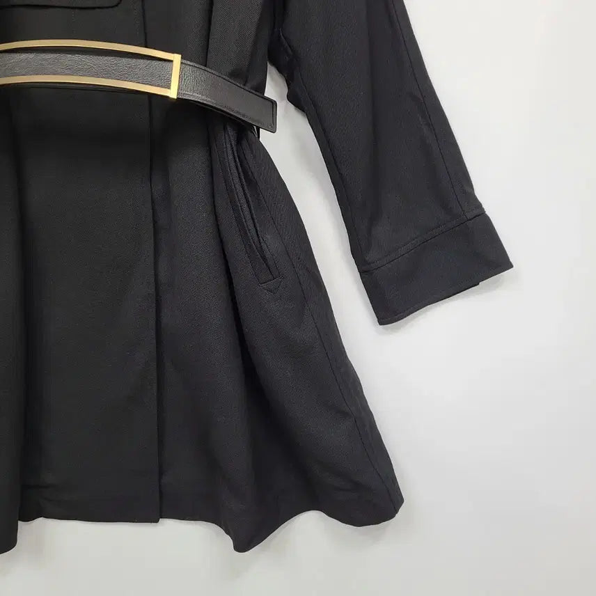 [BUNJANG] Missa Black Belted Dress Coat 2021SS / 미샤 블랙 벨티드 원피스 코트/2021ss/66/앨리스/385