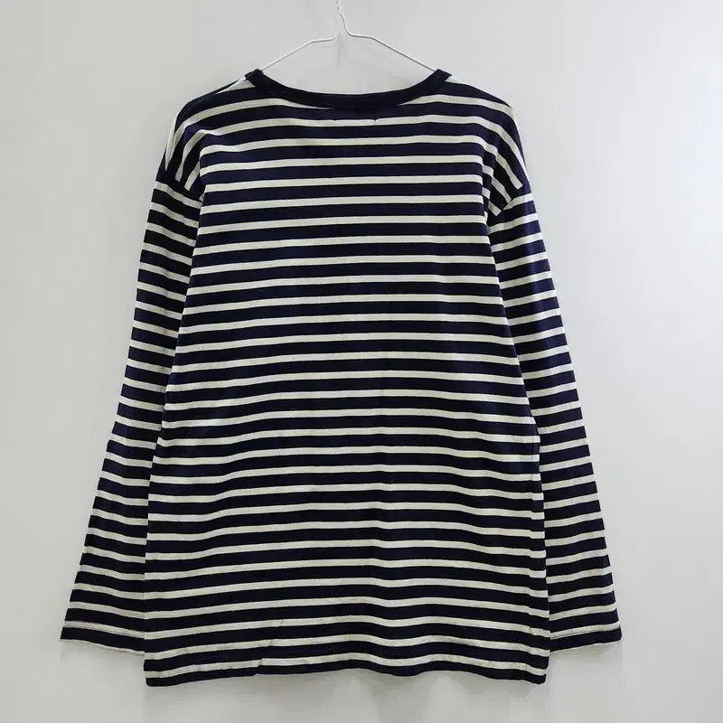 [BUNJANG] Y2K Striped Cotton Sleeve Shirt / 빈티지 Y2K 캐주얼 펑크 스트라이프 코튼100 슬리브 L