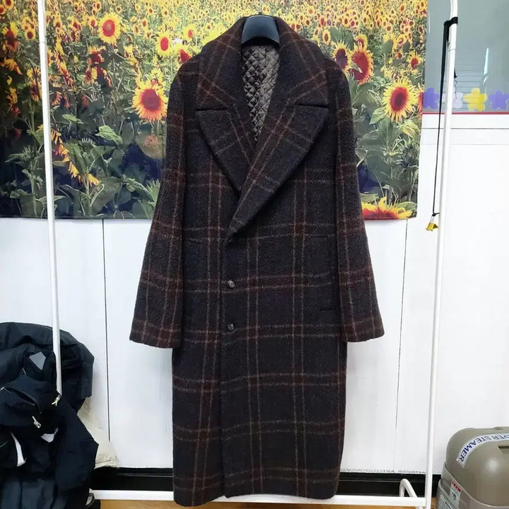 [BUNJANG] ZIOZIO Check Pattern Long Coat - Men's / 지오송지오 체크패턴 롱코트 남성100 6b25