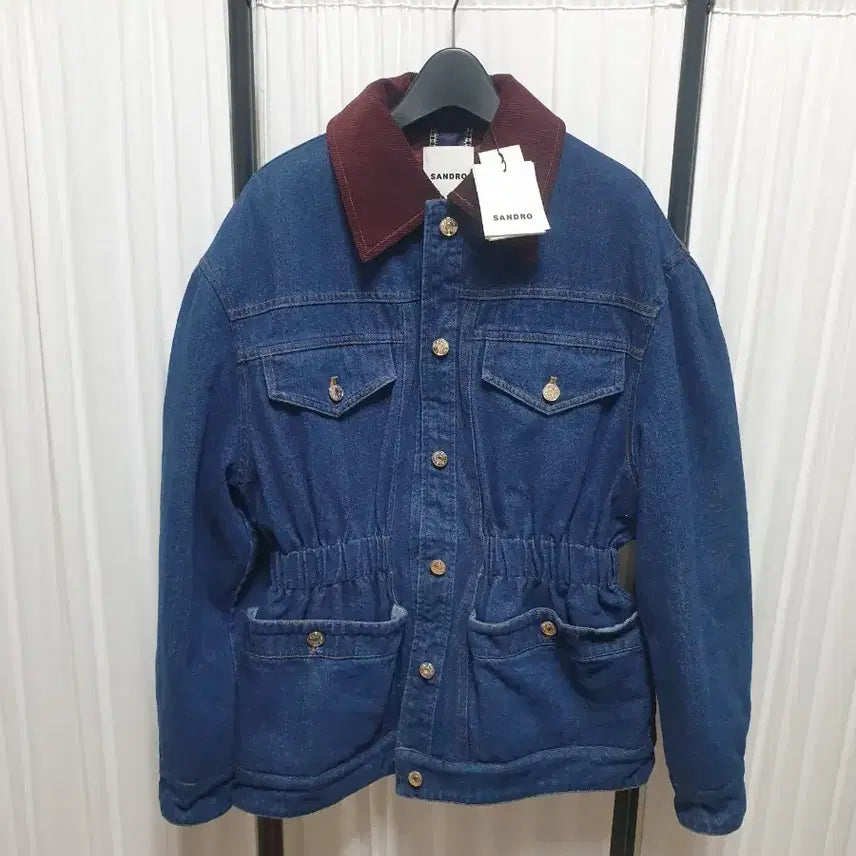 [BUNJANG] Sandro Denim Lined Jacket / 산드로 데님 속누빔 자켓/36/55(새상품)