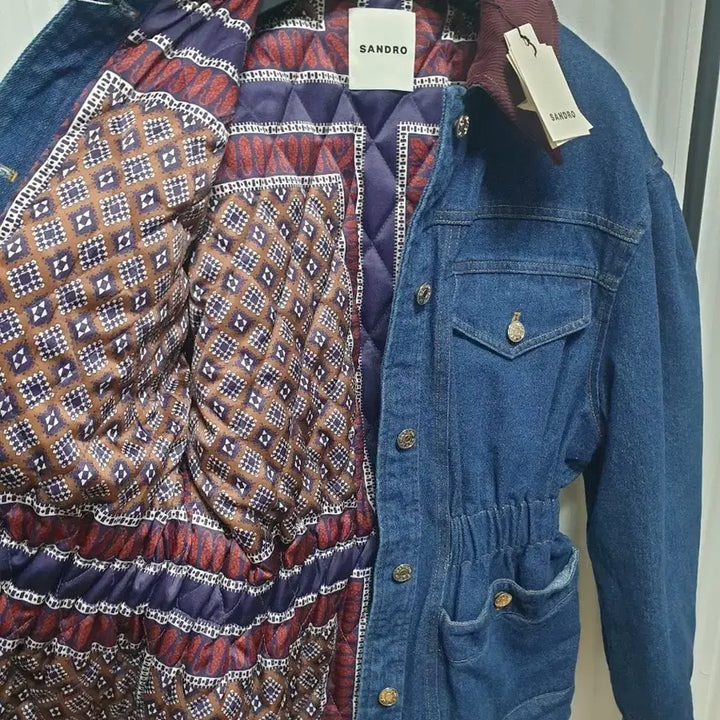 [BUNJANG] Sandro Denim Lined Jacket / 산드로 데님 속누빔 자켓/36/55(새상품)