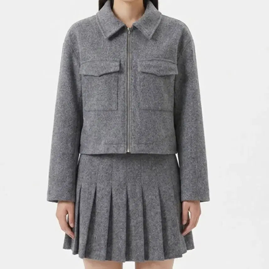 [BUNJANG] Pleated Skirt Set / 플리츠 스커트 셋업