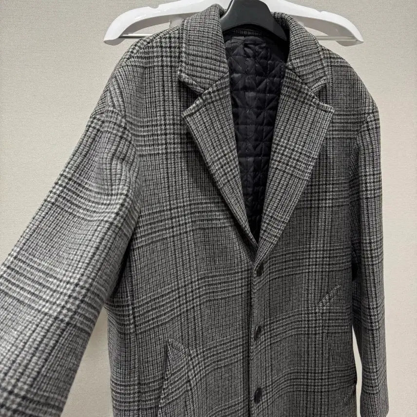 [BUNJANG] Hazzys Wool Check Coat (Size 95) / 헤지스 울 코트 95사이즈
