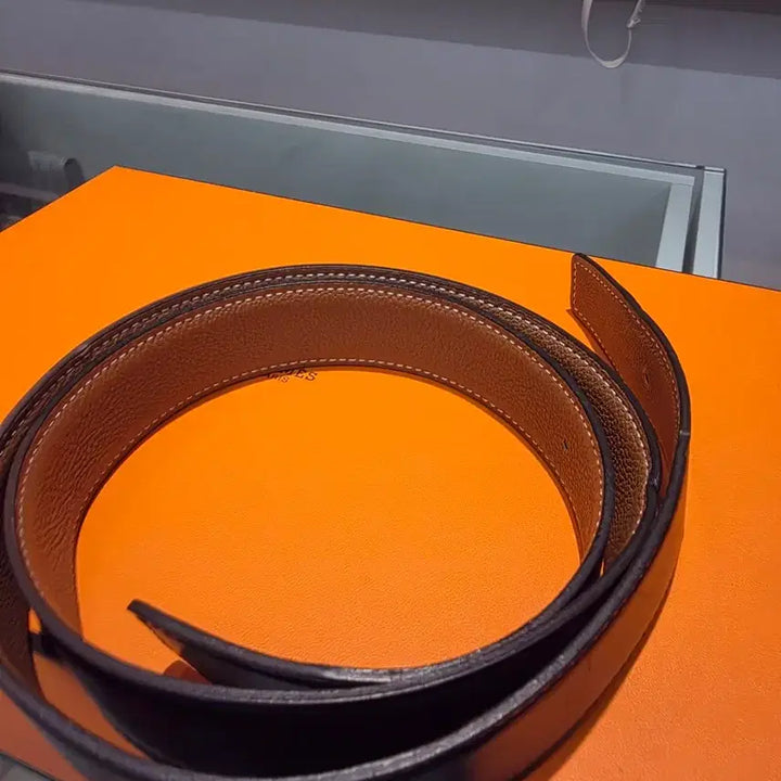 [BUNJANG] Hermès Reversible Belt Gold Buckle Black Brown / (90) 에르메스 리버서블 벨트 금장 블랙 브라운