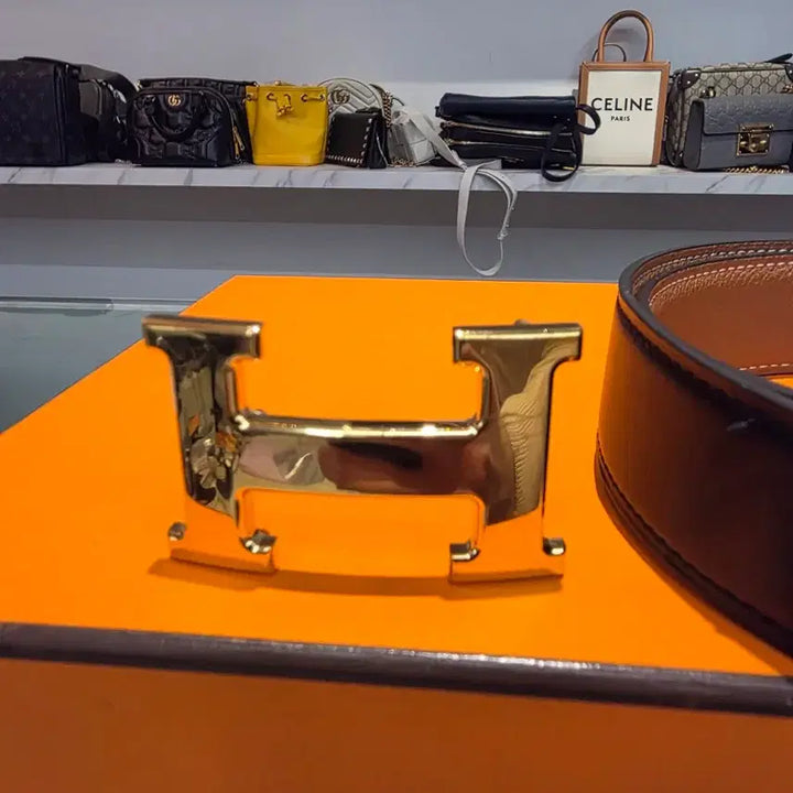 [BUNJANG] Hermès Reversible Belt Gold Buckle Black Brown / (90) 에르메스 리버서블 벨트 금장 블랙 브라운