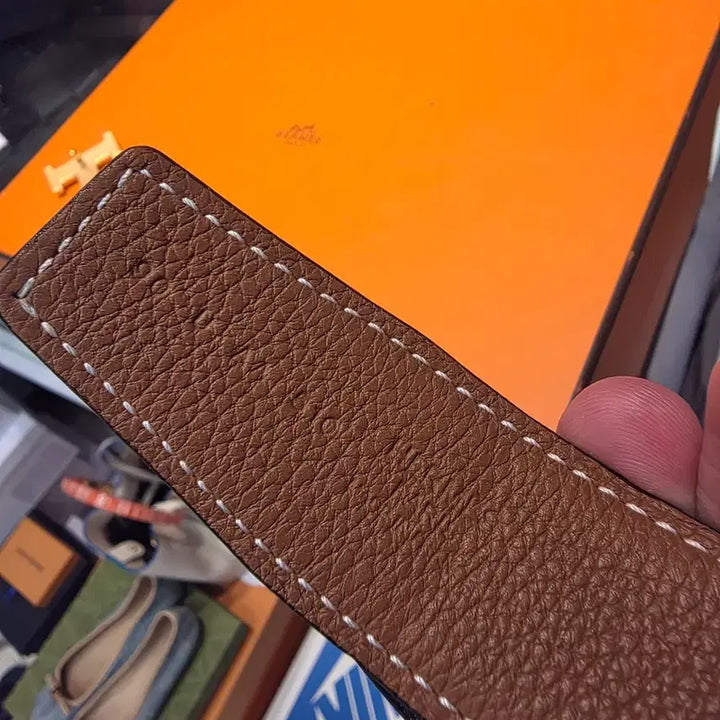 [BUNJANG] Hermès Reversible Belt Gold Buckle Black Brown / (90) 에르메스 리버서블 벨트 금장 블랙 브라운