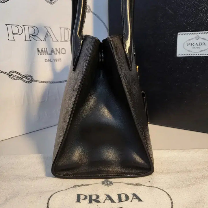 [BUNJANG] [PRADA] 프라다 사피아노 블랙장 초미니 토트 앤 숄더백 / [PRADA] 프라다 사피아노 블랙장 초미니 토트 앤 숄더백
