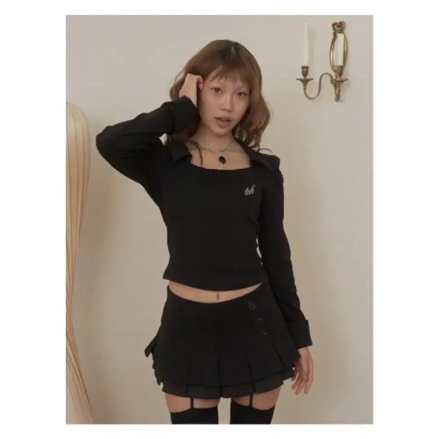 [BUNJANG] Toh Square Neck Blouse Black / Toh 티오에이치 오도어 블라우스 셔츠 세트