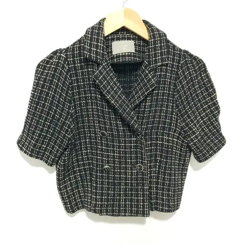 [BUNJANG] Short Sleeve Tweed Jacket F_S1721 / 숏슬리브 트위드 자켓 F_S1721