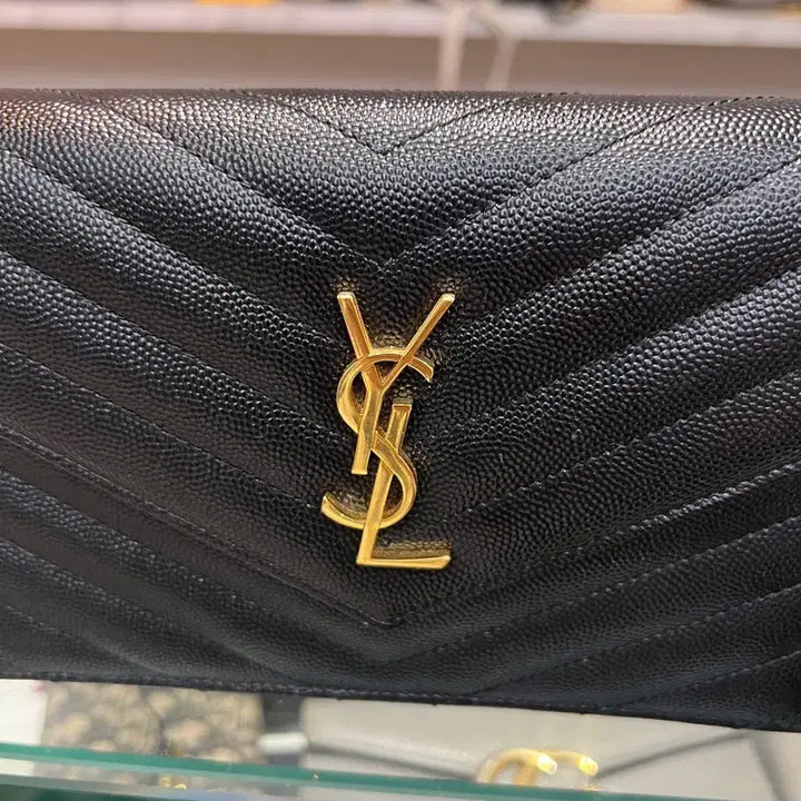 [BUNJANG] Yves Saint Laurent Envelope Chain Crossbody Bag / 393953 입생로랑 엔벨로프 체인 블랙 크로스백 금장 새상품급