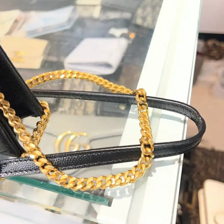 [BUNJANG] Yves Saint Laurent Envelope Chain Crossbody Bag / 393953 입생로랑 엔벨로프 체인 블랙 크로스백 금장 새상품급