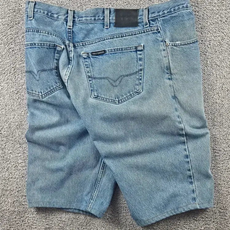 [BUNJANG] Harley Davidson Biker Denim Shorts (38") / 할리데이비슨 바이커 데님 쇼츠 반바지 ( 38" ) / 11350