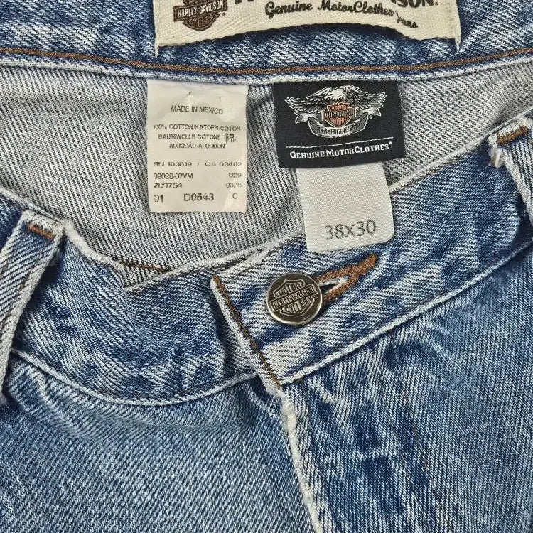 [BUNJANG] Harley Davidson Biker Denim Shorts (38") / 할리데이비슨 바이커 데님 쇼츠 반바지 ( 38" ) / 11350