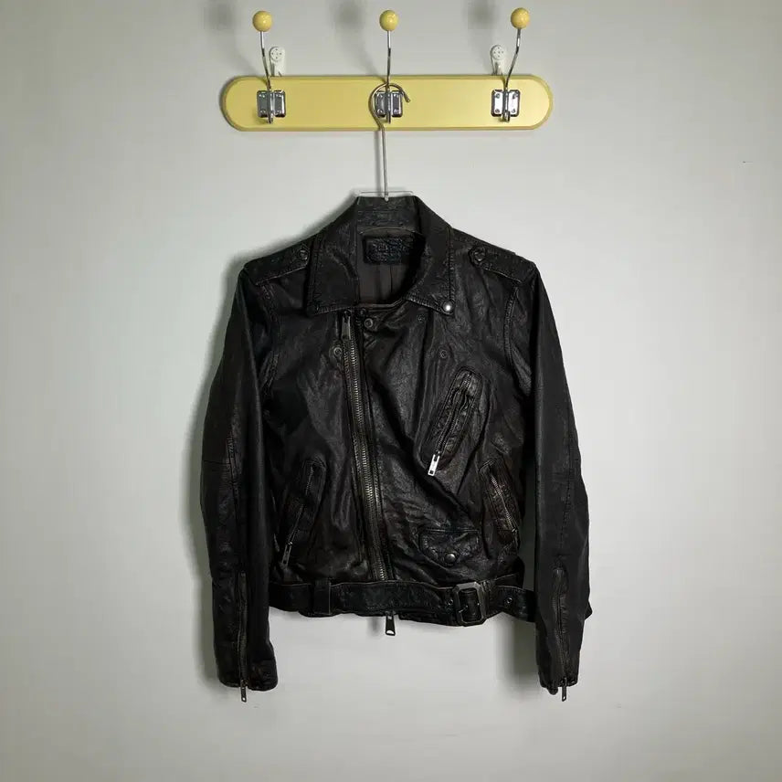 [BUNJANG] G.O.A Goat Leather Rider Jacket (Size S) / G.O.A 고아 에이징 고트 라이더 자켓 S