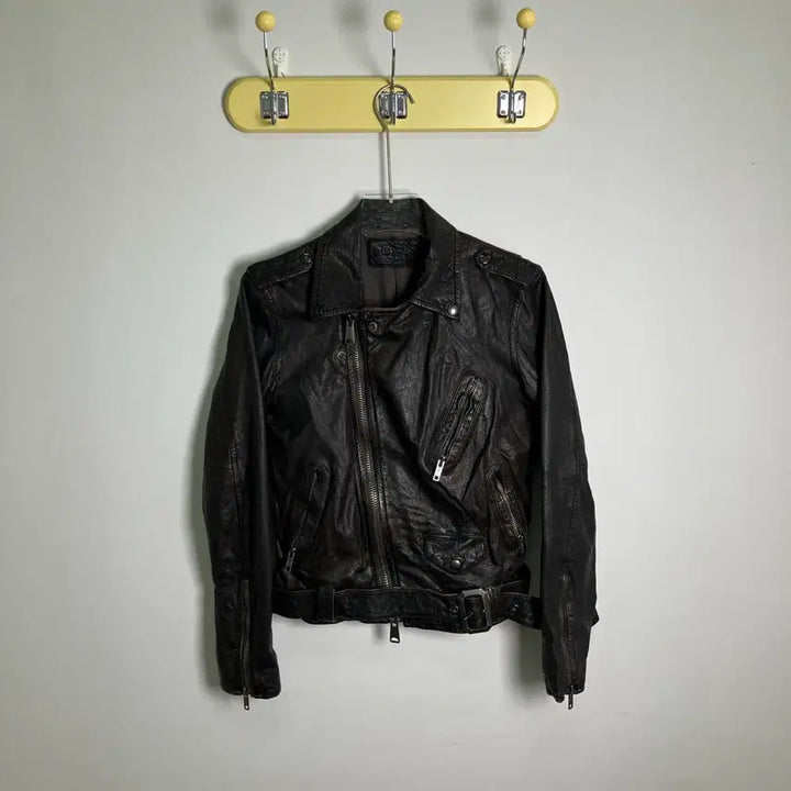 [BUNJANG] G.O.A Goat Leather Rider Jacket (Size S) / G.O.A 고아 에이징 고트 라이더 자켓 S