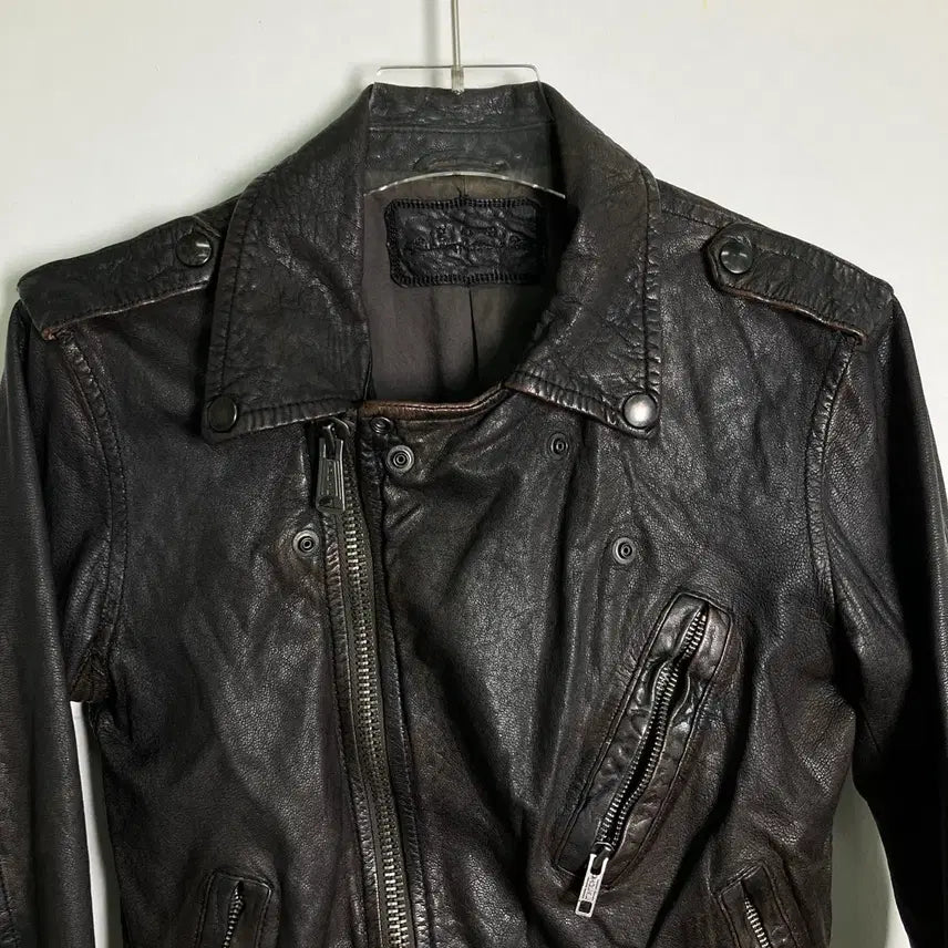 [BUNJANG] G.O.A Goat Leather Rider Jacket (Size S) / G.O.A 고아 에이징 고트 라이더 자켓 S