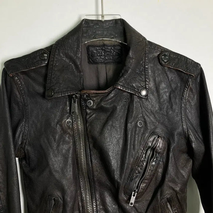 [BUNJANG] G.O.A Goat Leather Rider Jacket (Size S) / G.O.A 고아 에이징 고트 라이더 자켓 S