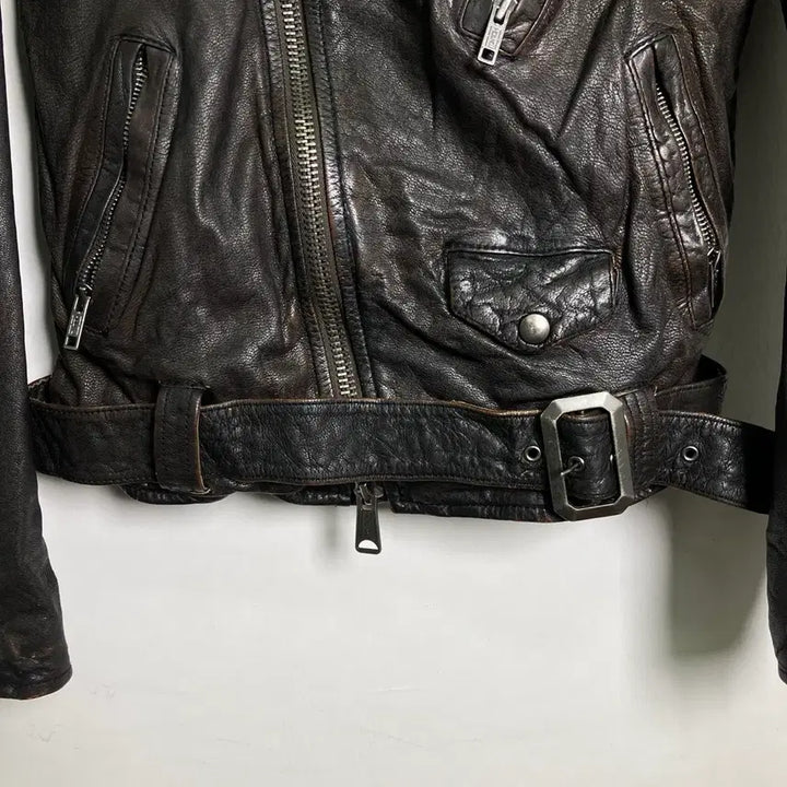 [BUNJANG] G.O.A Goat Leather Rider Jacket (Size S) / G.O.A 고아 에이징 고트 라이더 자켓 S