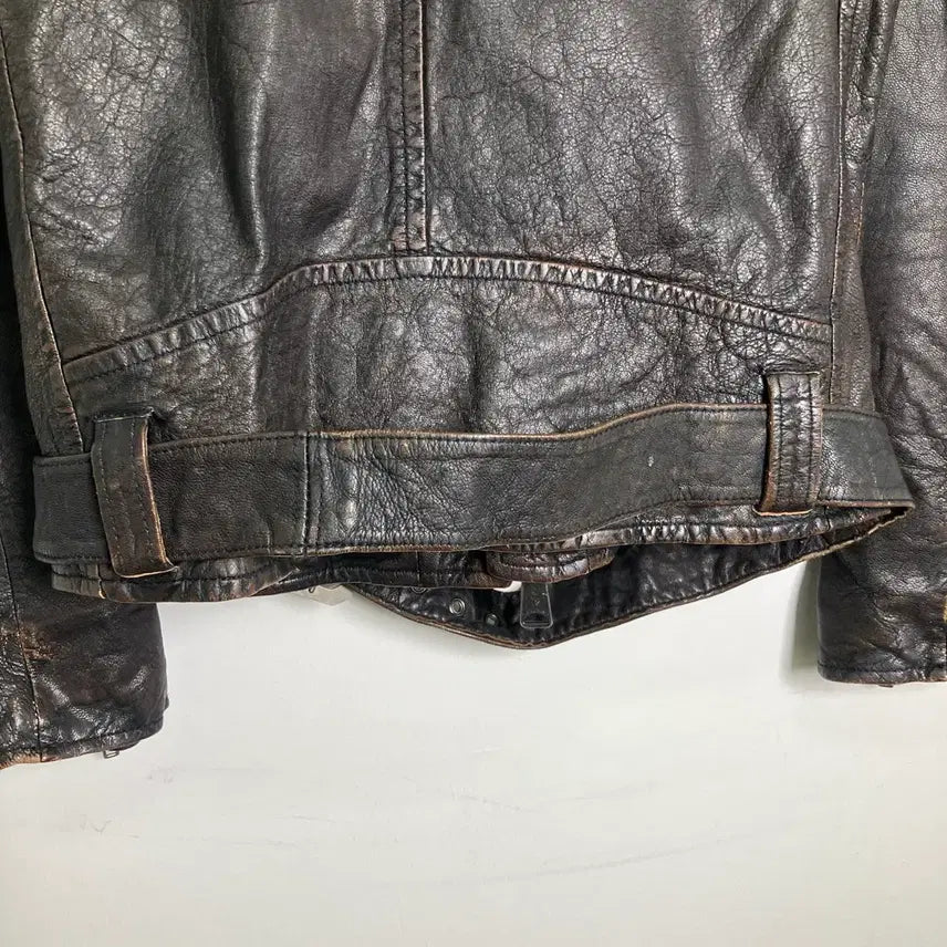 [BUNJANG] G.O.A Goat Leather Rider Jacket (Size S) / G.O.A 고아 에이징 고트 라이더 자켓 S