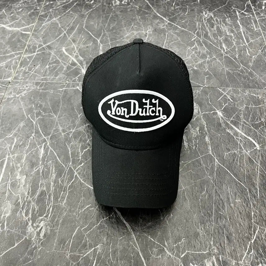 [BUNJANG] Von Dutch Logo Mesh Ball Cap Black / 본더치 로고 매쉬 볼캡 블랙
