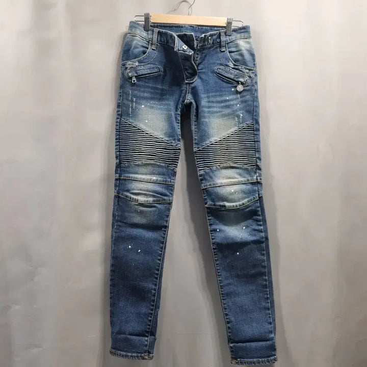 [BUNJANG] Balmain Biker Denim Jeans / 발망 남성 바이커 데님 청바지 42사이즈