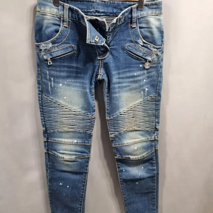 [BUNJANG] Balmain Biker Denim Jeans / 발망 남성 바이커 데님 청바지 42사이즈