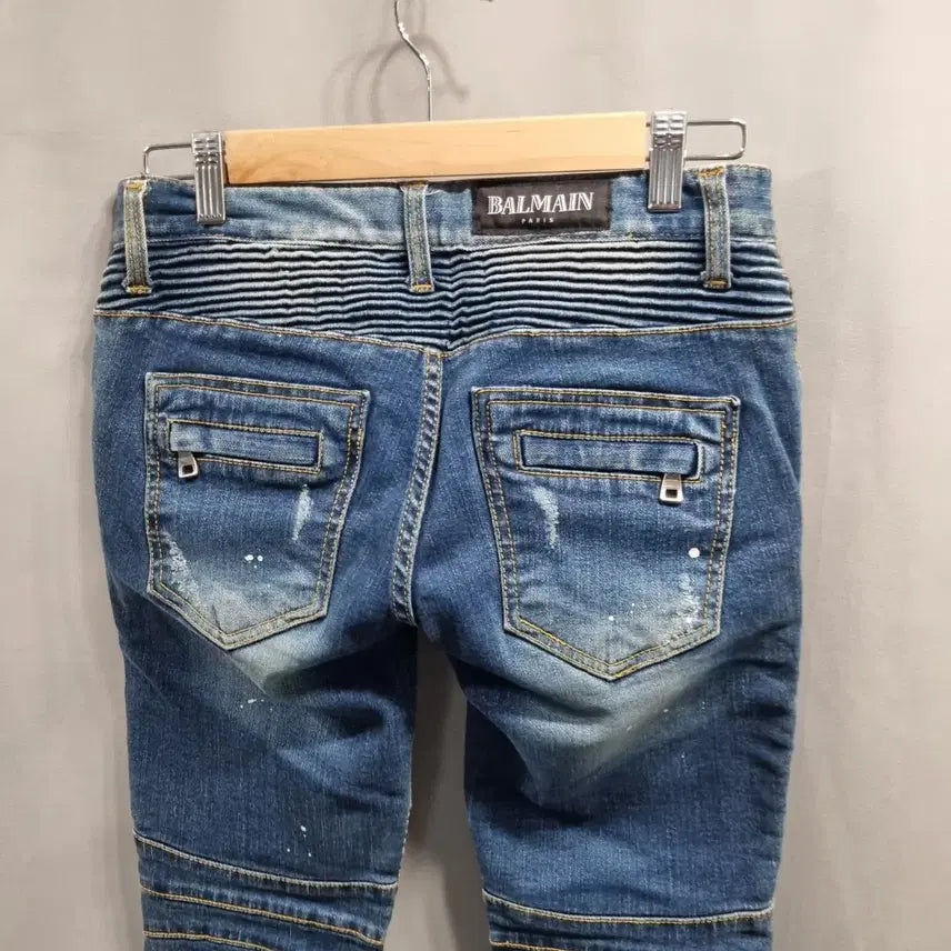 [BUNJANG] Balmain Biker Denim Jeans / 발망 남성 바이커 데님 청바지 42사이즈