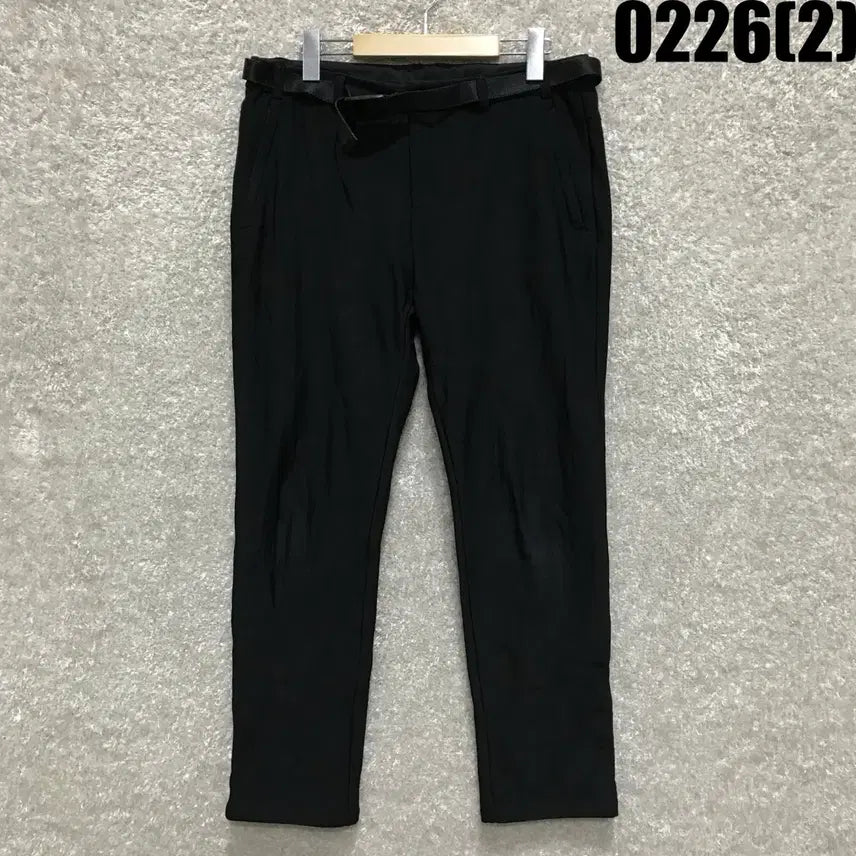 [BUNJANG] Black Belted Slacks Pants 41 / 블랙 벨트 슬랙스 바지 41