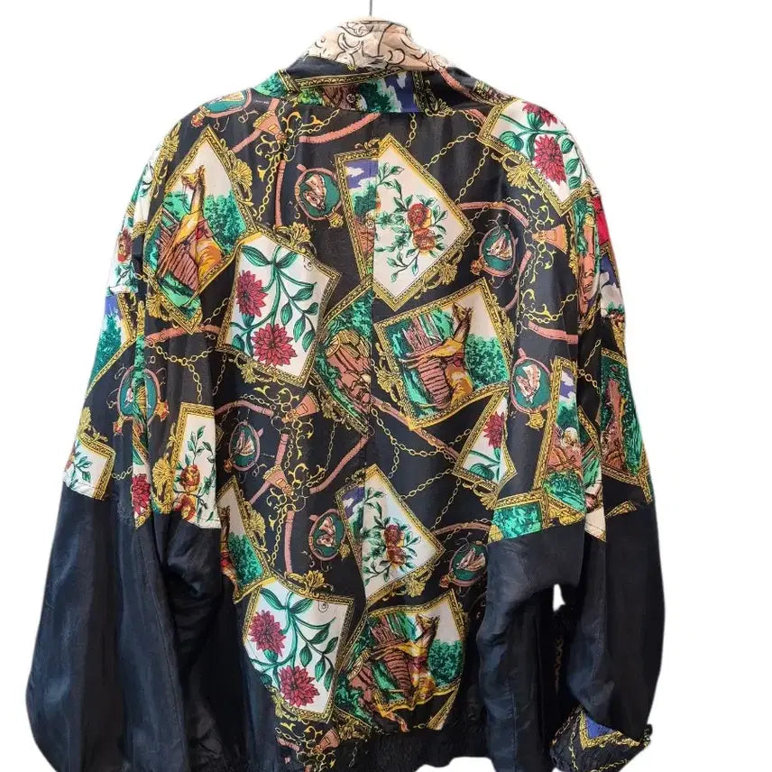 [BUNJANG] Vintage Style Black Short Jacket / 패턴 블랙 숏 자켓 빈티지 스타일