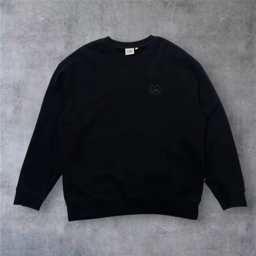 [BUNJANG] LMR Black Cat Logo Back-Printing Crewneck Sweatshirt / 엘엠알 LMR 블랙 캣로고 백프린팅 맨투맨 L