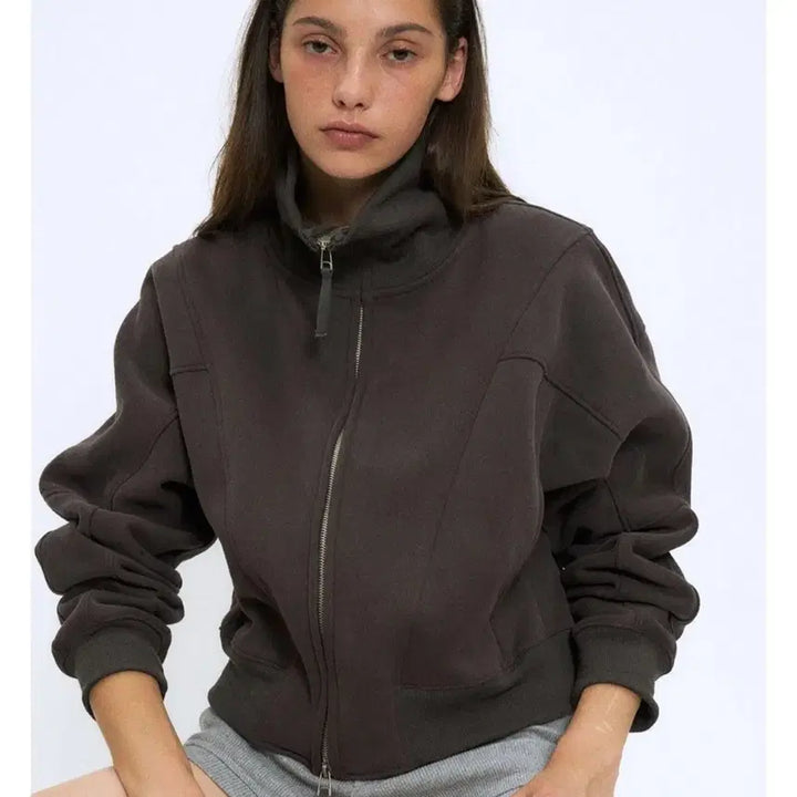 [BUNJANG] Partimento Women's Line Jersey Track Top - Charcoal / 파르티멘토 우먼 트랙탑 LINE JERSEY TRACK TOP_CHARC