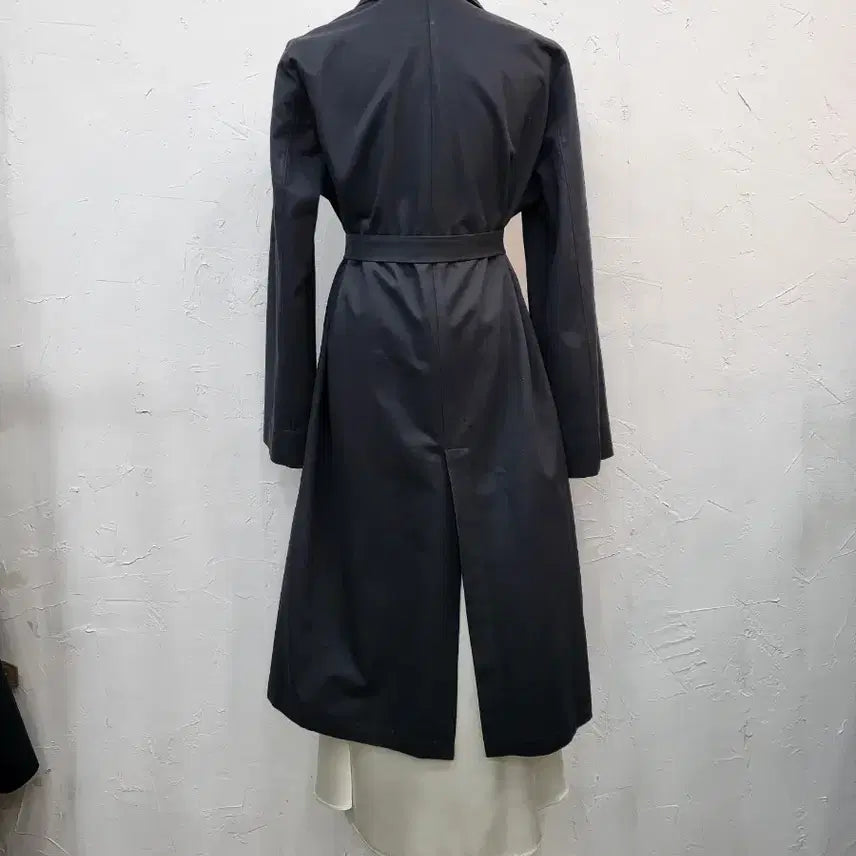[BUNJANG] Spring Long Trench Coat / 봄신상 벨트 블랙 롱 트렌치 코트 F